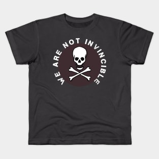 Skull head and bones circular not invincible Kids T-Shirt